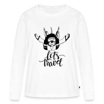 Chien parachutiste - T-shirt manches longues Premium bio Femme - blanc - Devant - Julia (174cm)