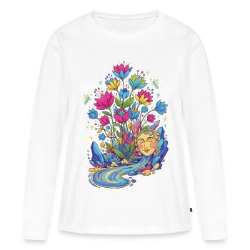 Fountain of Youth Spring River Dreamscape Happiness - Women's Premium Organic Long Sleeve Shirt - white - Front - Julia (174cm)