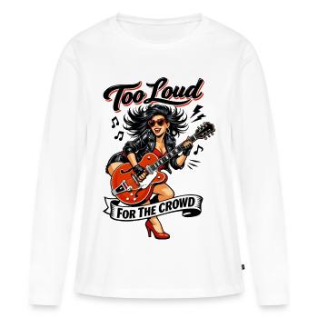 Pins Up Rockabilly : Trop bruyant pour la foule - T-shirt manches longues Premium bio Femme - blanc - Devant - Julia (174cm)