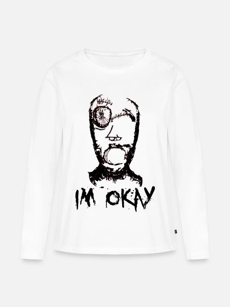 im okay - Frauen Premium Bio Langarmshirt - Weiß