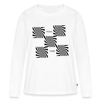 Hypnotique Tribe Tekno Rave Psychédélique - T-shirt manches longues Premium bio Femme - blanc - Devant - Julia (174cm)