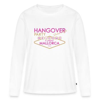 Mallorca T-shirt - Gueule de bois - Las Vegas - T-shirt manches longues Premium bio Femme - blanc - Devant - Julia (174cm)