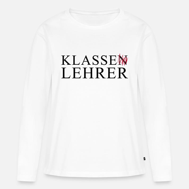 KLASSE LEHRER - Frauen Premium Bio Langarmshirt - Weiß