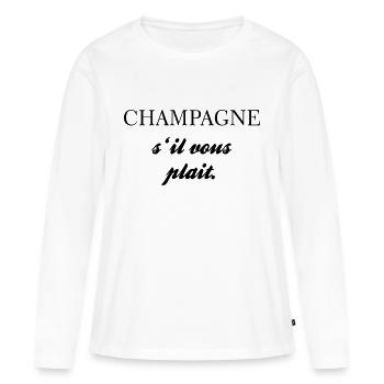s’il vous plait - T-shirt manches longues Premium bio Femme - blanc - Devant - Julia (174cm)