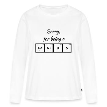 Genius - Frauen Premium Bio Langarmshirt - Weiß - Vorne - Julia (174cm)