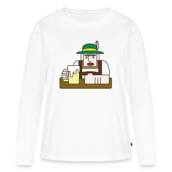 Gars de l' de boissons à la bière - T-shirt manches longues Premium bio Femme - blanc - Devant - Julia (174cm)
