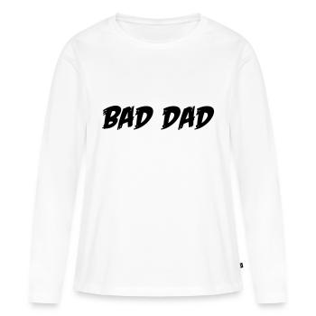 Mauvais papa - T-shirt manches longues Premium bio Femme - blanc - Devant - Julia (174cm)
