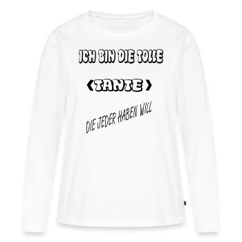 Ich Bin die Tolle Tante - Frauen Premium Bio Langarmshirt - Weiß - Vorne - Julia (174cm)