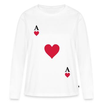 As de coeur - T-shirt manches longues Premium bio Femme - blanc - Devant - Julia (174cm)
