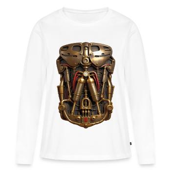 CYBORG ARMOR - steam punk'n'roll - T-shirt manches longues Premium bio Femme - blanc - Devant - Julia (174cm)