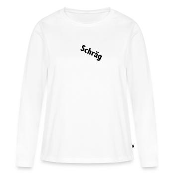 Cadeau insolite oblique design oblique - T-shirt manches longues Premium bio Femme - blanc - Devant - Julia (174cm)