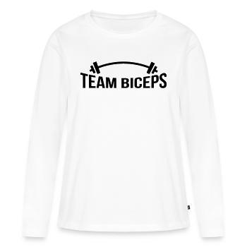 TEAM BICEPS - Women's Premium Organic Long Sleeve Shirt - white - Front - Julia (174cm)
