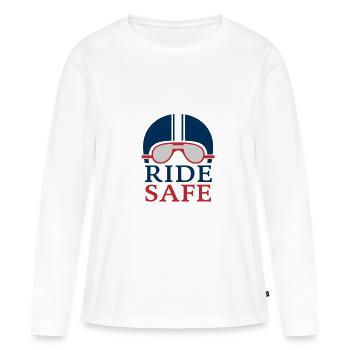 Casque de moto sécurité - T-shirt manches longues Premium bio Femme - blanc - Devant - Julia (174cm)