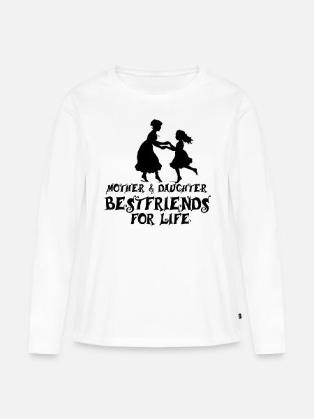 Mutter Tochter - Frauen Premium Bio Langarmshirt - Weiß