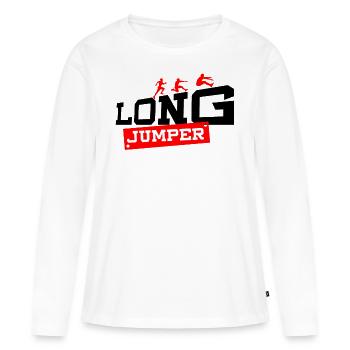 Cadeau triple saut - T-shirt manches longues Premium bio Femme - blanc - Devant - Julia (174cm)