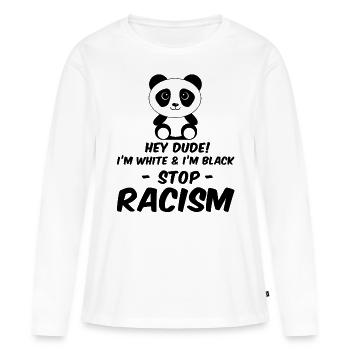 anti racism - Women's Premium Organic Long Sleeve Shirt - white - Front - Julia (174cm)