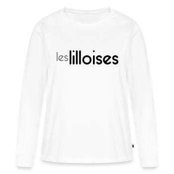 Les Lilloises - Personnalisable - T-shirt manches longues Premium bio Femme - blanc - Devant - Julia (174cm)