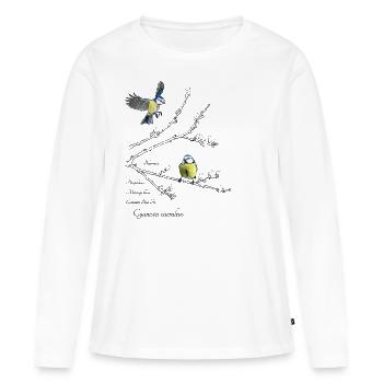 Bleu - T-shirt manches longues Premium bio Femme - blanc - Devant - Julia (174cm)