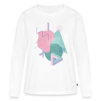 Shape Design Vintage Tribar - T-shirt manches longues Premium bio Femme - blanc - Devant - Julia (174cm)