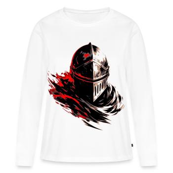 La colère et l’acier - T-shirt manches longues Premium bio Femme - blanc - Devant - Julia (174cm)