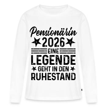 Pensioner 2026 Legend Retires - Women's Premium Organic Long Sleeve Shirt - white - Front - Julia (174cm)