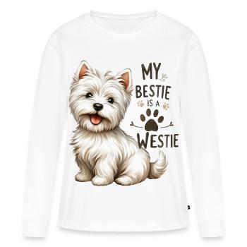 Westie Bestie Cute West Highland Terrier Design - Women's Premium Organic Long Sleeve Shirt - white - Front - Julia (174cm)