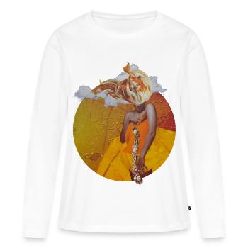 Floral Mind - Surreal Collage - Women's Premium Organic Long Sleeve Shirt - white - Front - Julia (174cm)