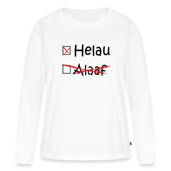 Helau, Alaaf, Düsseldorf, Cologne, Carnaval (noir) - T-shirt manches longues Premium bio Femme - blanc - Devant - Julia (174cm)