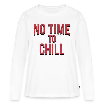 pas de temps pour se détendre - T-shirt manches longues Premium bio Femme - blanc - Devant - Julia (174cm)