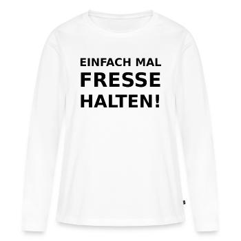 Ferme ta gueule! - T-shirt manches longues Premium bio Femme - blanc - Devant - Julia (174cm)