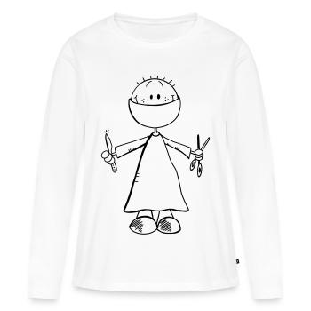 Chirurg Comicfigur - Arzt - Chirurgie - OP - Team - Frauen Premium Bio Langarmshirt - Weiß - Vorne - Julia (174cm)