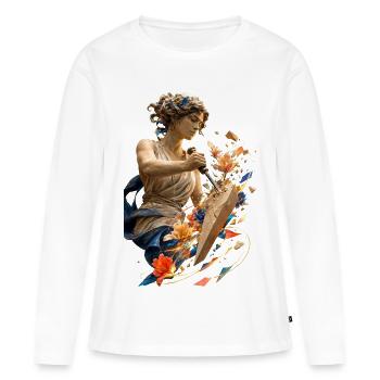 Floral sculpture in shards - Women's Premium Organic Long Sleeve Shirt - white - Front - Julia (174cm)