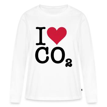 Je aime CO2 - T-shirt manches longues Premium bio Femme - blanc - Devant - Julia (174cm)