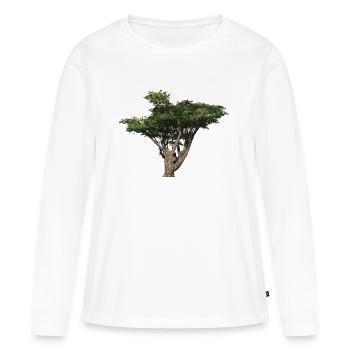 Acacia Arbre Acacia Savane - T-shirt manches longues Premium bio Femme - blanc - Devant - Julia (174cm)
