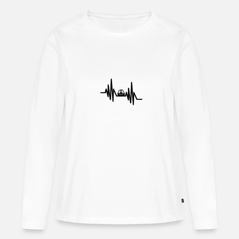Train cardiogram train driver trainee railroad gift - Women's Premium Organic Long Sleeve Shirt - white