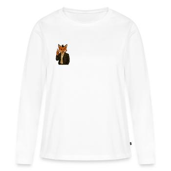 Fabian Fox - T-shirt manches longues Premium bio Femme - blanc - Devant - Julia (174cm)