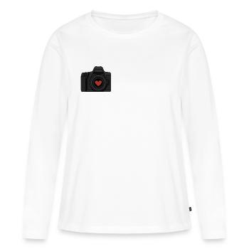 Fotoliebe-Kamera mit Herz für wahre Fotografiefans - Frauen Premium Bio Langarmshirt - Weiß - Vorne - Julia (174cm)