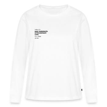 amour fou | Poème - T-shirt manches longues Premium bio Femme - blanc - Devant - Julia (174cm)