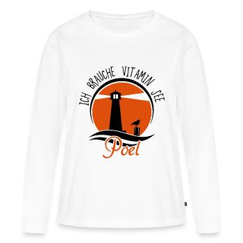 Vitamin See Poel - Frauen Premium Bio Langarmshirt - Weiß - Vorne - Julia (174cm)