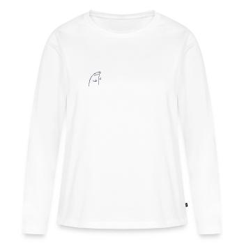 Doigt d’honneur blobbo - T-shirt manches longues Premium bio Femme - blanc - Devant - Julia (174cm)