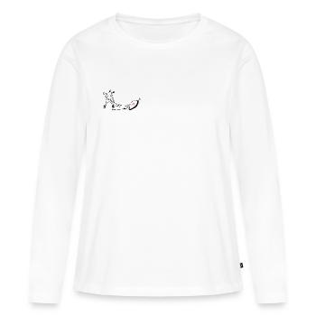 Tombe - T-shirt manches longues Premium bio Femme - blanc - Devant - Julia (174cm)