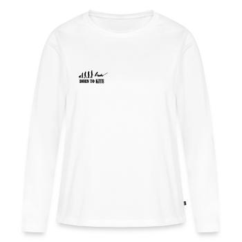 Kiteboard,Kiteboarder,Kiteboarding,Mer,Conseil - T-shirt manches longues Premium bio Femme - blanc - Devant - Julia (174cm)