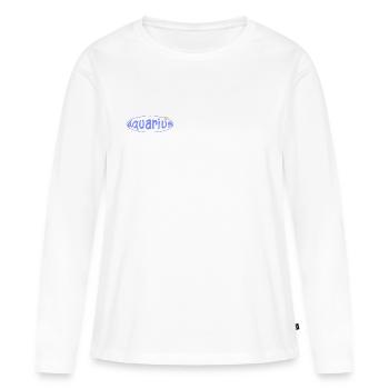 Signe du Verseau - T-shirt manches longues Premium bio Femme - blanc - Devant - Julia (174cm)