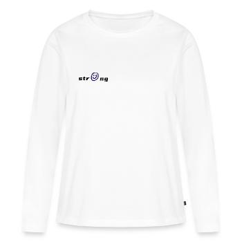 Lebendige -Grafik auf Textil - Frauen Premium Bio Langarmshirt - Weiß - Vorne - Julia (174cm)