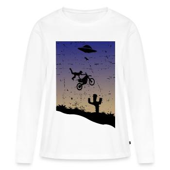 Cascade de motocross - T-shirt manches longues Premium bio Femme - blanc - Devant - Julia (174cm)