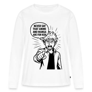 Anime Manga Otaku - T-shirt manches longues Premium bio Femme - blanc - Devant - Julia (174cm)