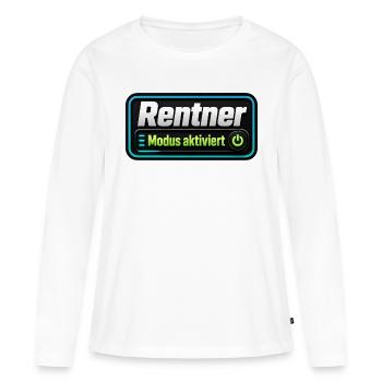Rentner Modus Aktiviert - Frauen Premium Bio Langarmshirt - Weiß - Vorne - Julia (174cm)