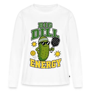 Big Dill Energy Pickleball - T-shirt manches longues Premium bio Femme - blanc - Devant - Julia (174cm)