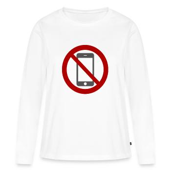 Mobile phone prohibited. - Women's Premium Organic Long Sleeve Shirt - white - Front - Julia (174cm)