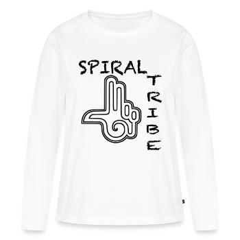 Spiral Tribe Tekno Système sonore collectif Psychede - T-shirt manches longues Premium bio Femme - blanc - Devant - Julia (174cm)